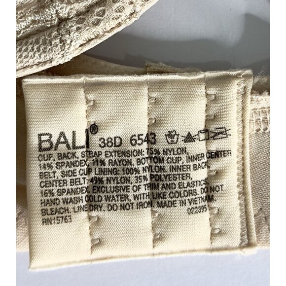 Bali Lift Lace Underwire Bra DF6543 Nude 38D Full Coverage Support NWT - Picture 6 of 6